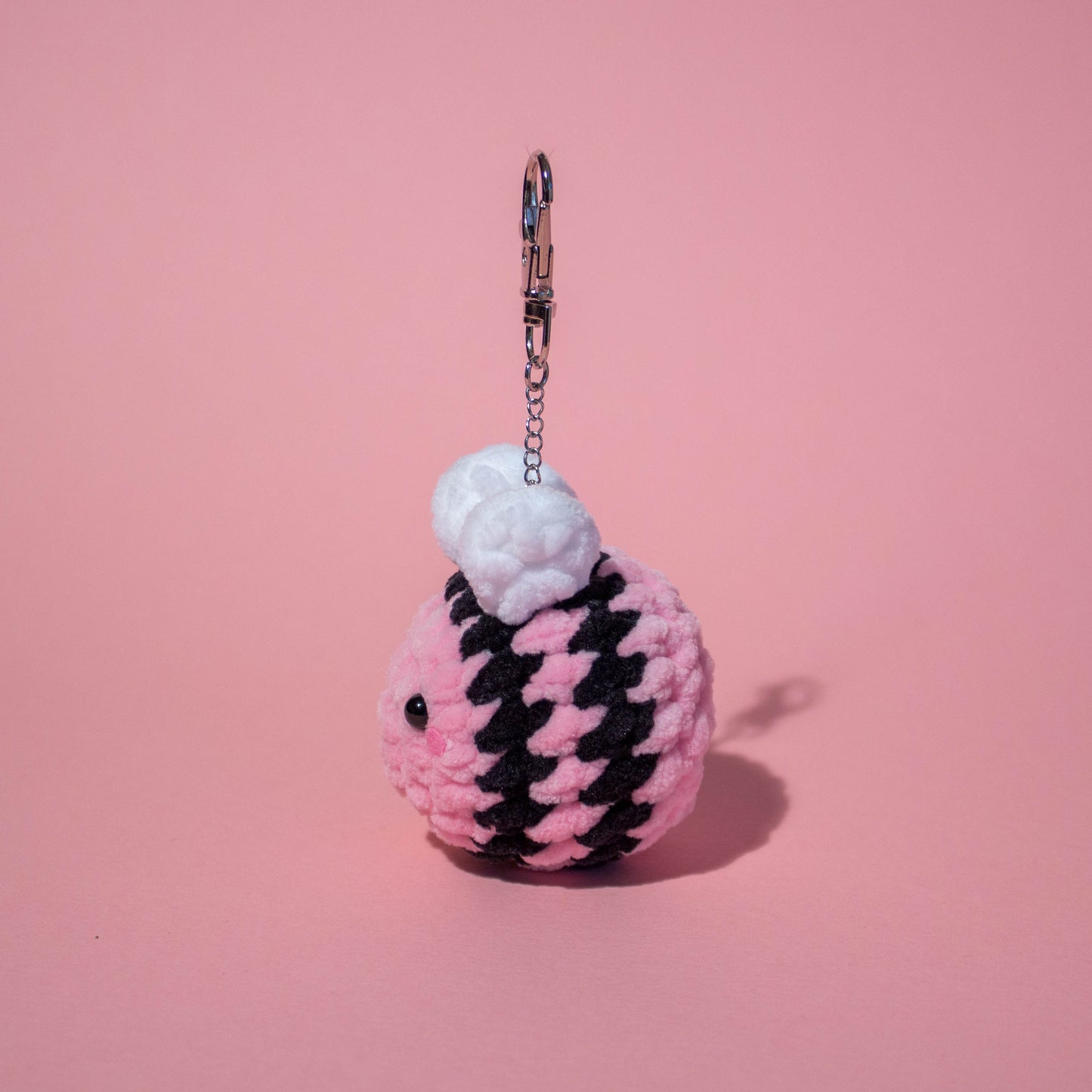 Mini Chub-bee Crochet Keychain - Pastel Pink