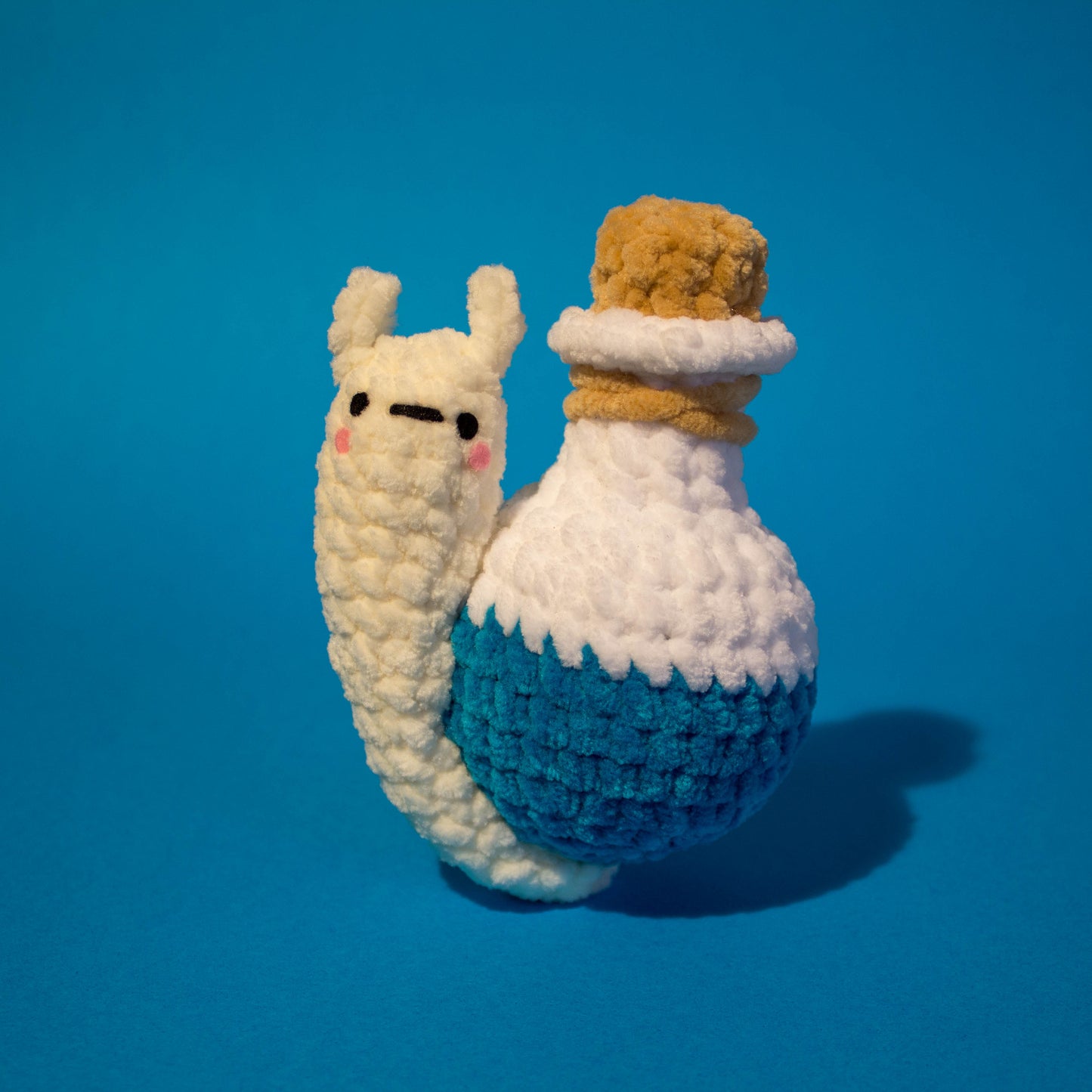 Poshawn The Potion Snail Crochet Plushie - Bright Blue