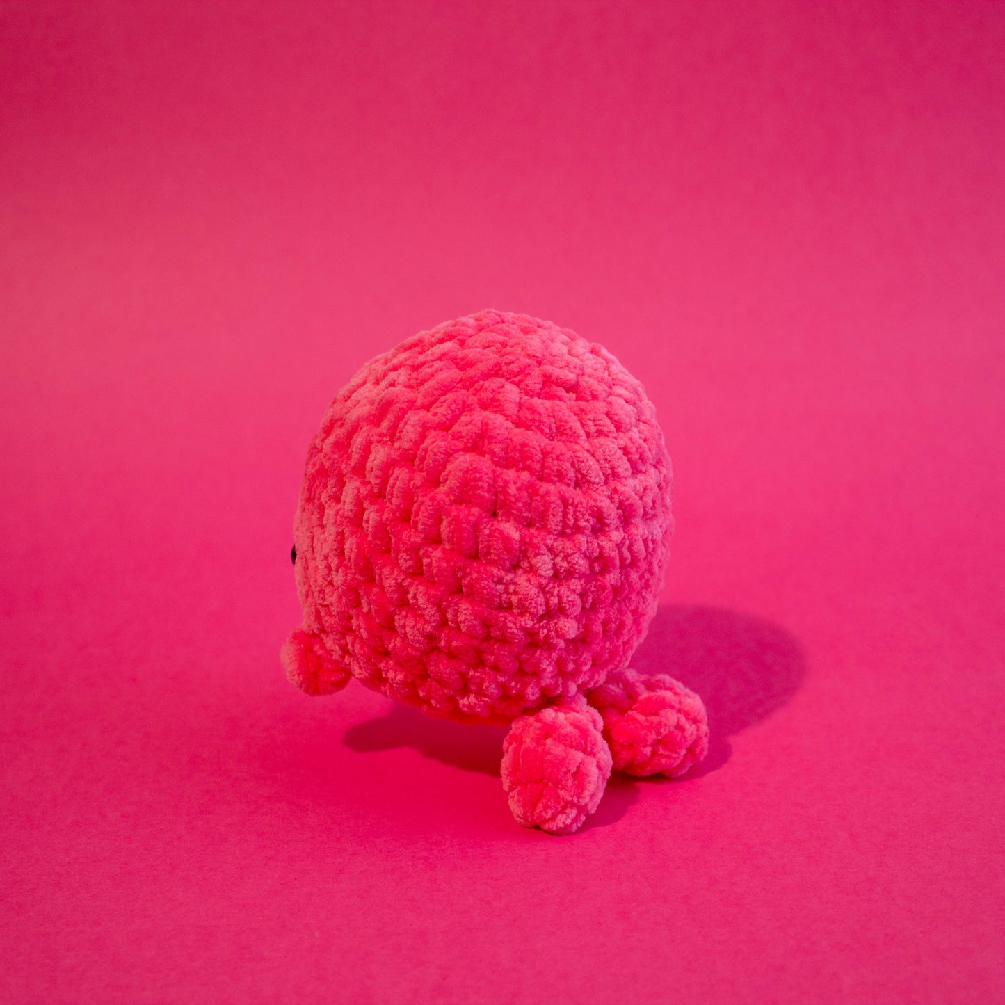 Large Whale Crochet Plushie - Bright Pink