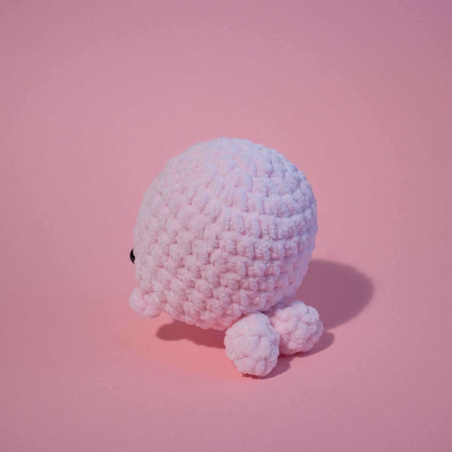 Large Whale Crochet Plushie - Pastel Pink