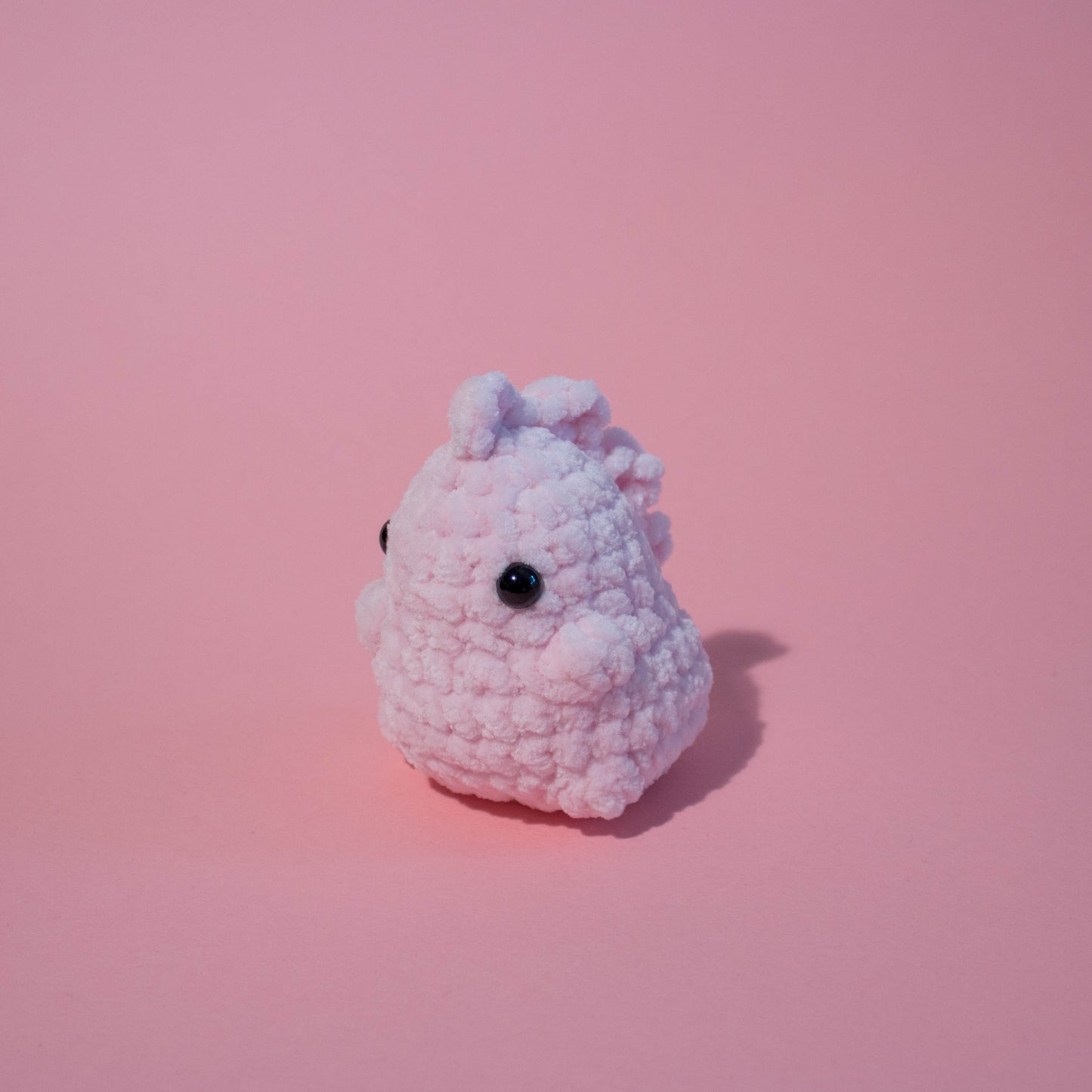 Mini Chubby Dino Crochet Plushie - Pastel Pink
