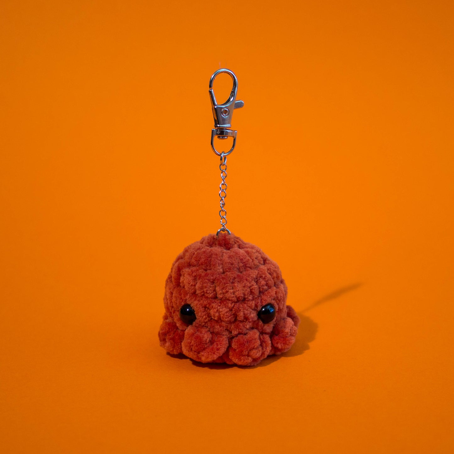 Octopus Crochet Keychain - Burnt Orange