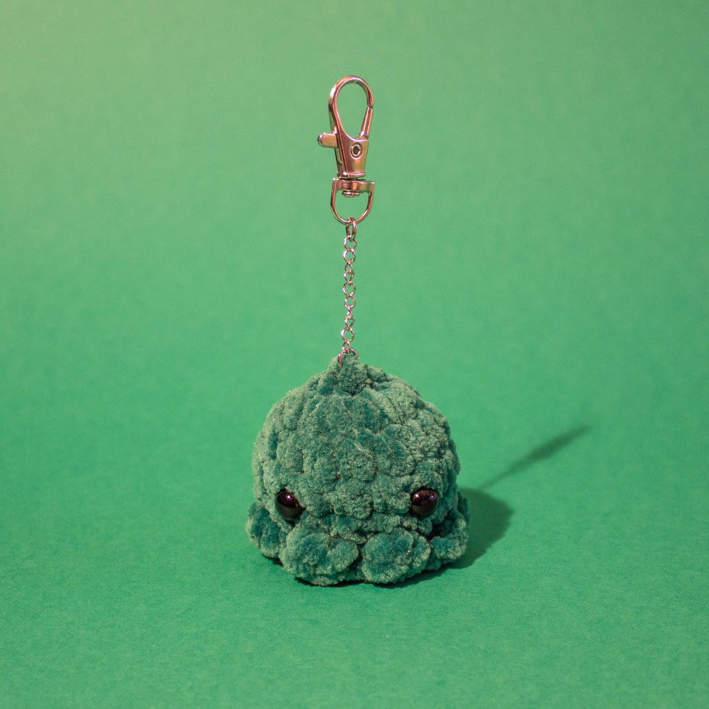 Octopus Crochet Keychain - Deep Jungle Green