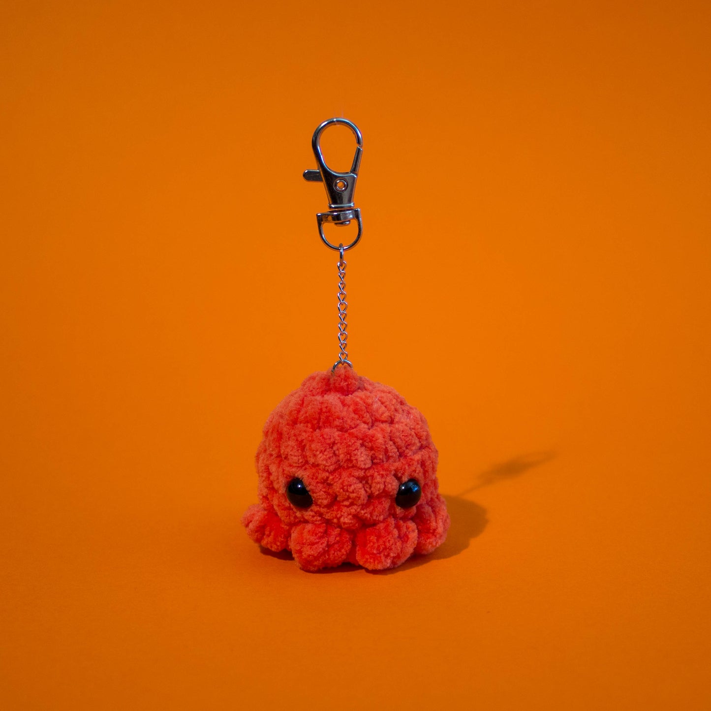 Octopus Crochet Keychain - Bright Pumpkin Orange