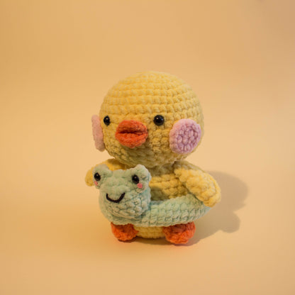 Debbie Duck With Froggie Pool Foat Crochet Plushie