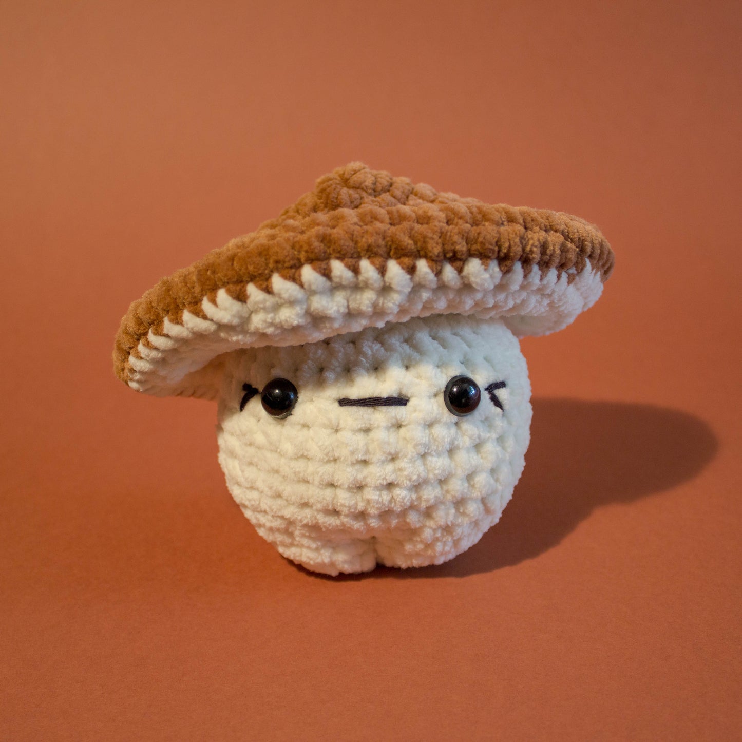 Funky Fungi Cream Mushroom Crochet Plushie - Light Brown Cap