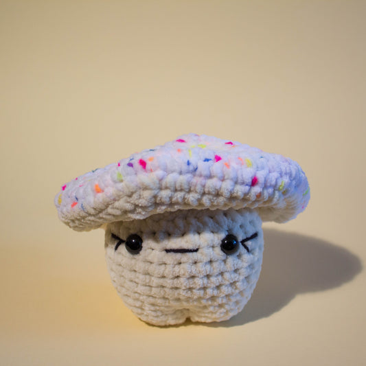 Funky Fungi Cream Mushroom Crochet Plushie - Multicoloured White Cap