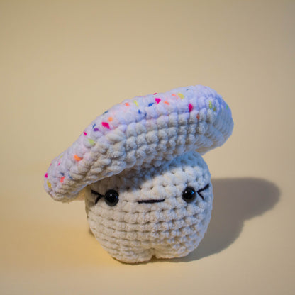 Funky Fungi Cream Mushroom Crochet Plushie - Multicoloured White Cap