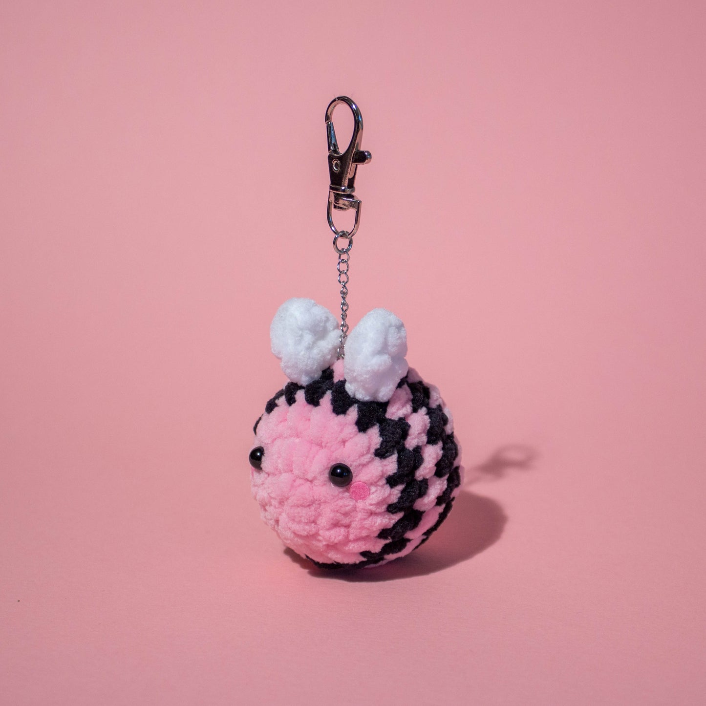 Mini Chub-bee Crochet Keychain - Pastel Pink