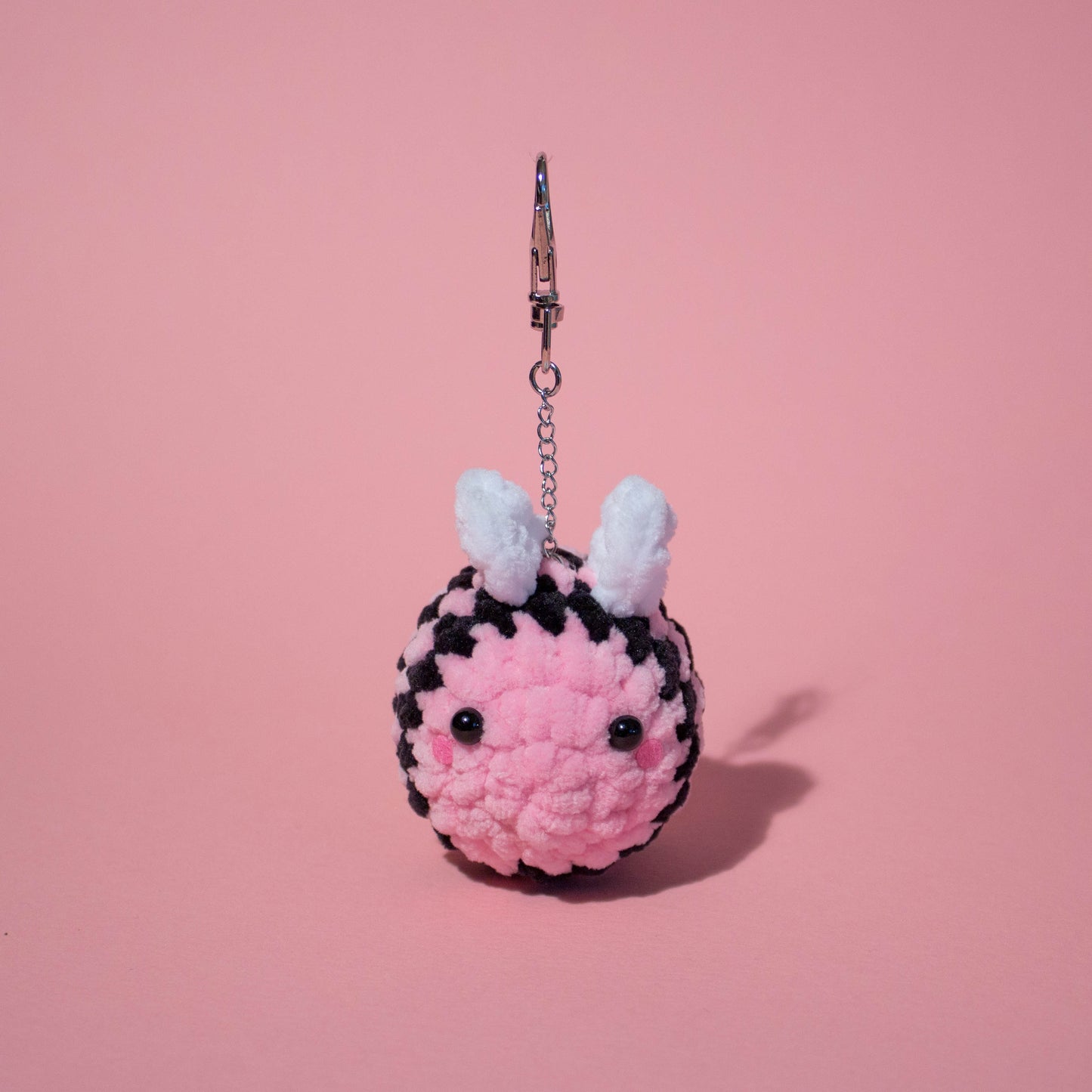Mini Chub-bee Crochet Keychain - Pastel Pink