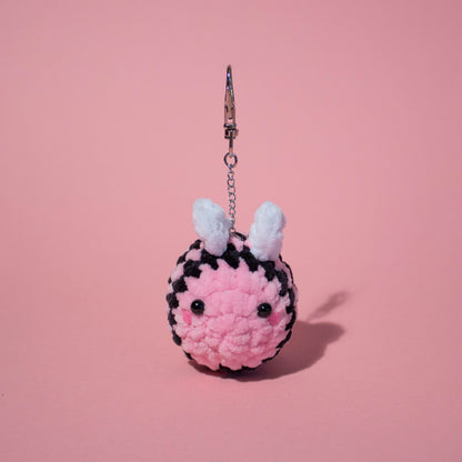 Mini Chub-bee Crochet Keychain - Pastel Pink