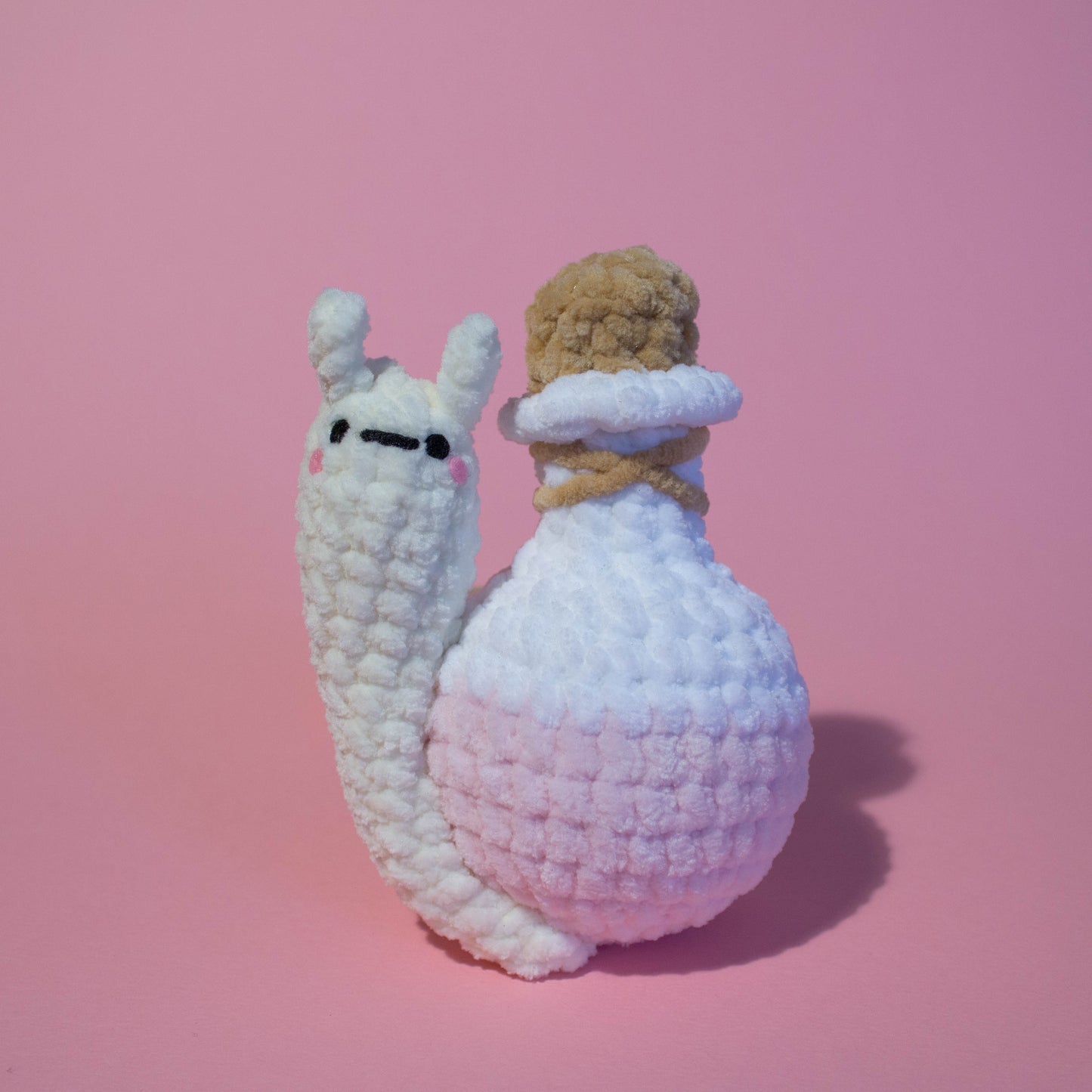 Poshawn The Potion Snail Crochet Plushie - Pastel Pink