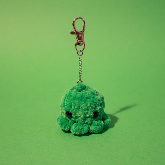 Octopus Crochet Keychain - Bright Grassy Green