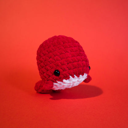 Large Whale Crochet Plushie - Red