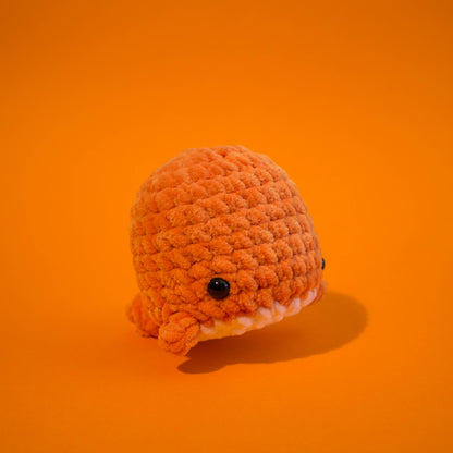Large Whale Crochet Plushie - Pastel Orange