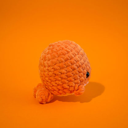 Large Whale Crochet Plushie - Pastel Orange