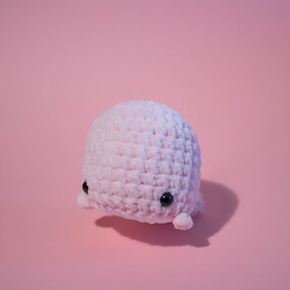 Large Whale Crochet Plushie - Pastel Pink