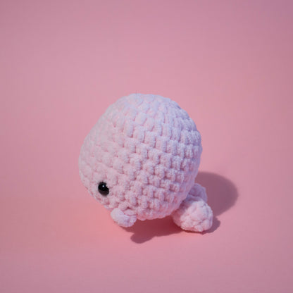 Large Whale Crochet Plushie - Pastel Pink