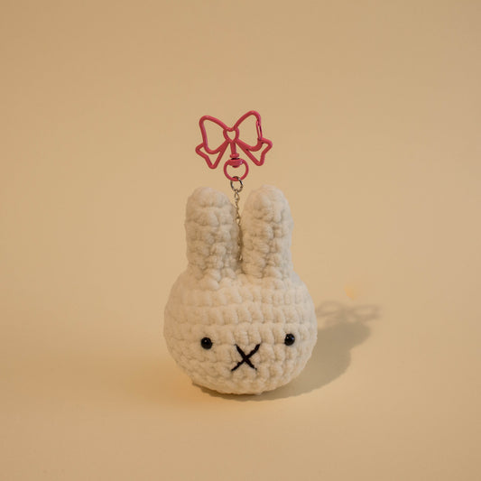 Miffy Head Crochet Keychain - Cream