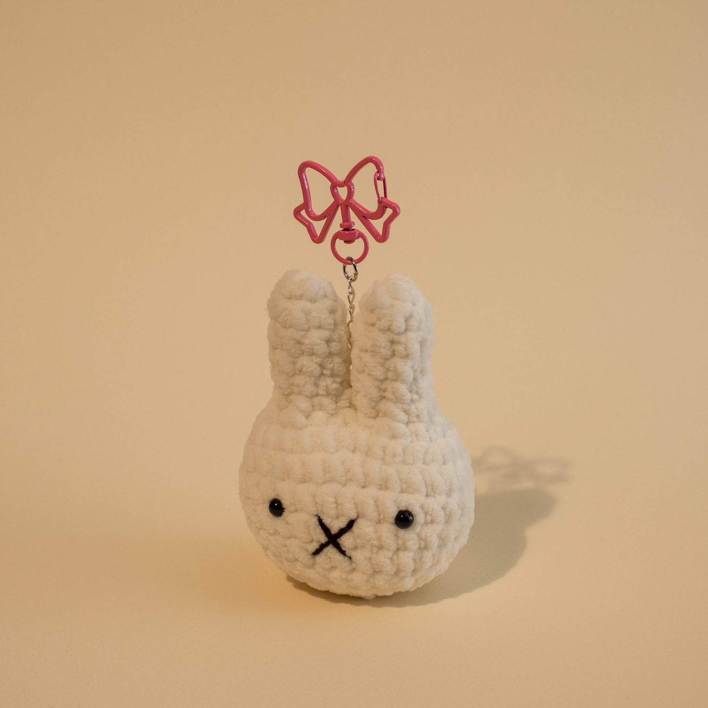 Miffy Head Crochet Keychain - Cream