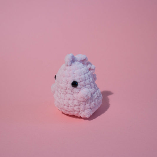 Mini Chubby Dino Crochet Plushie - Pastel Pink