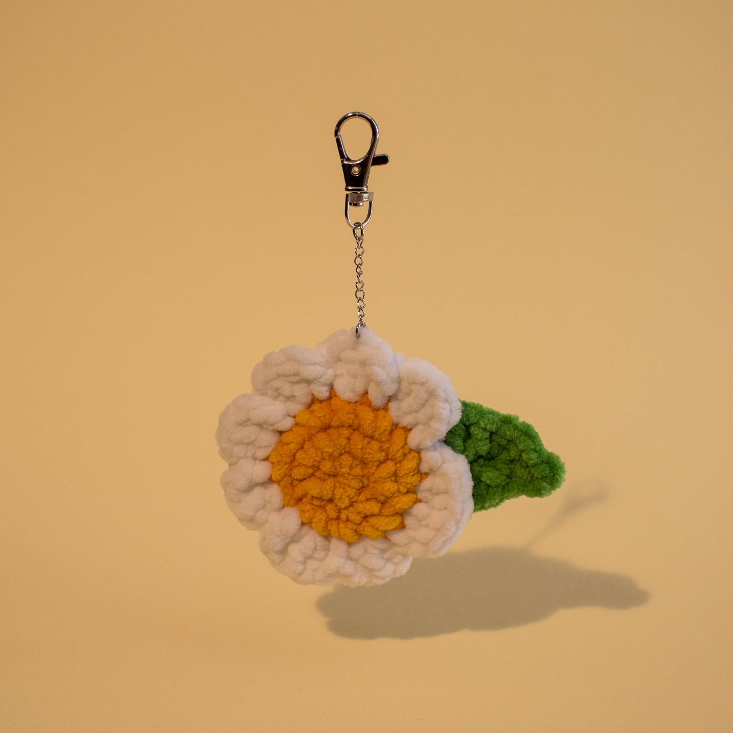Daisy Plush Crochet Keychain