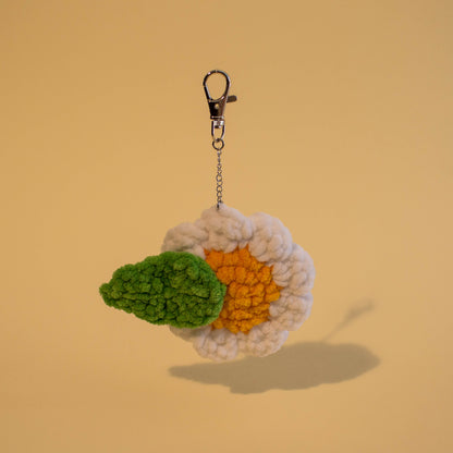 Daisy Plush Crochet Keychain