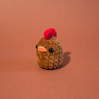 Pocket Pals - Brown Chicken Crochet Plushie