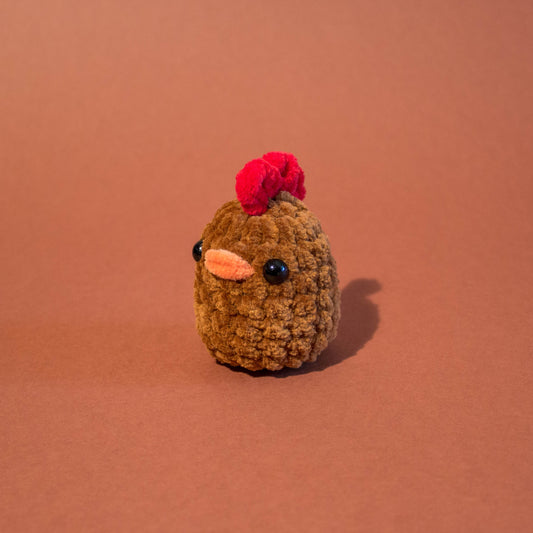 Pocket Pals - Brown Chicken Crochet Plushie