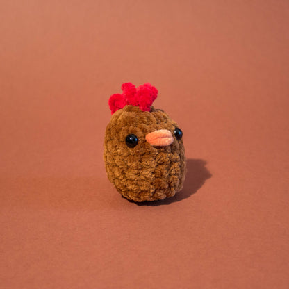 Pocket Pals - Brown Chicken Crochet Plushie