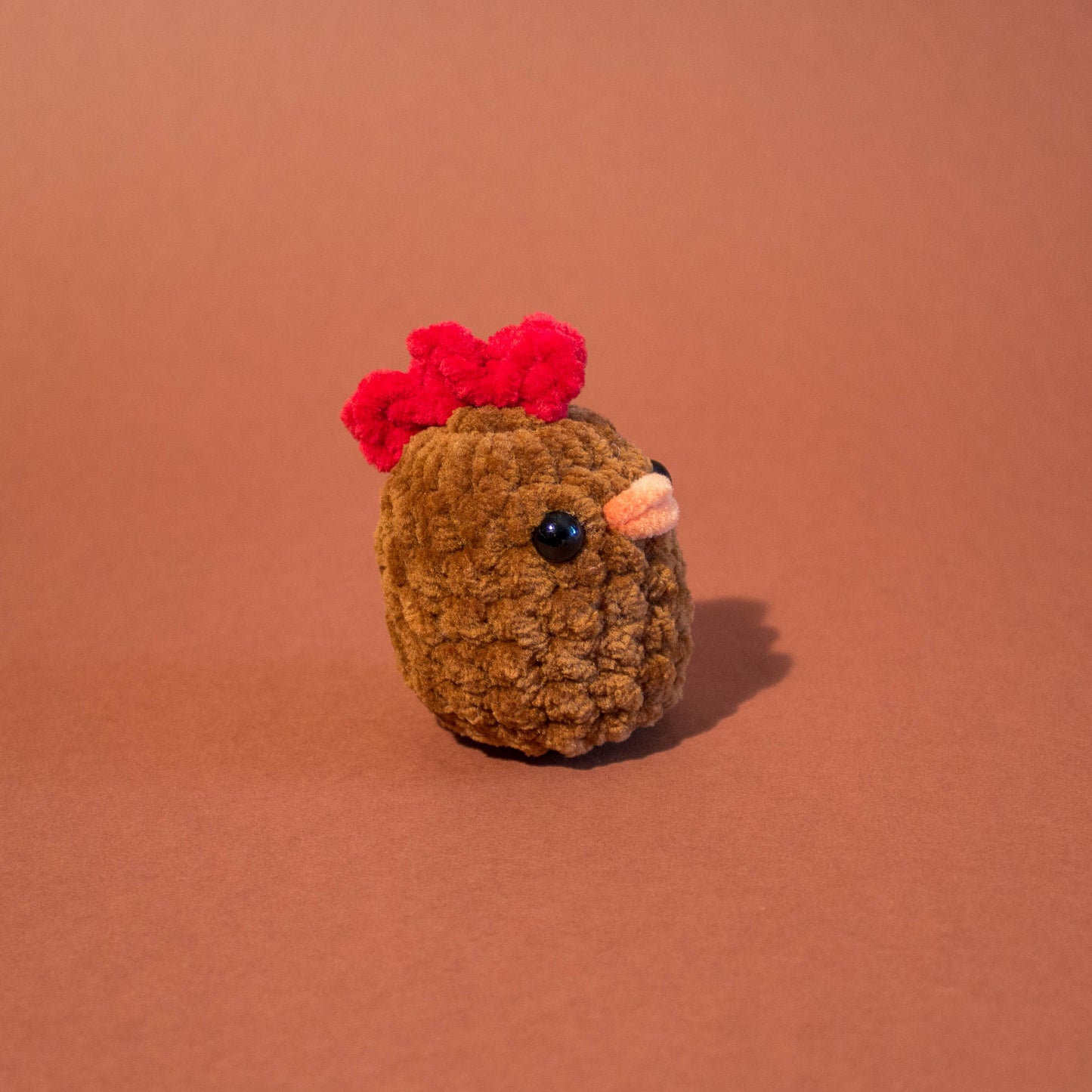 Pocket Pals - Brown Chicken Crochet Plushie