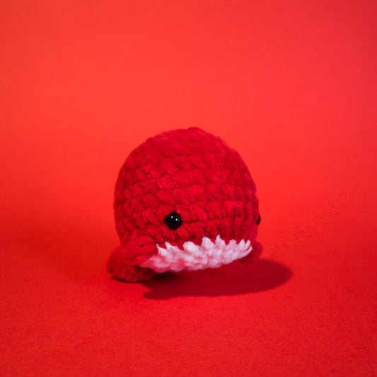 Small Whale Crochet Plushie - Red