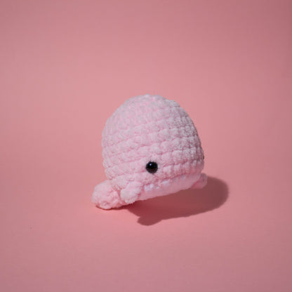 Small Whale Crochet Plushie - Pastel Pink