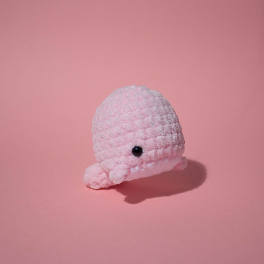 Small Whale Crochet Plushie - Pastel Pink