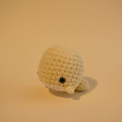 Small Whale Crochet Plushie - Pastel Yellow A