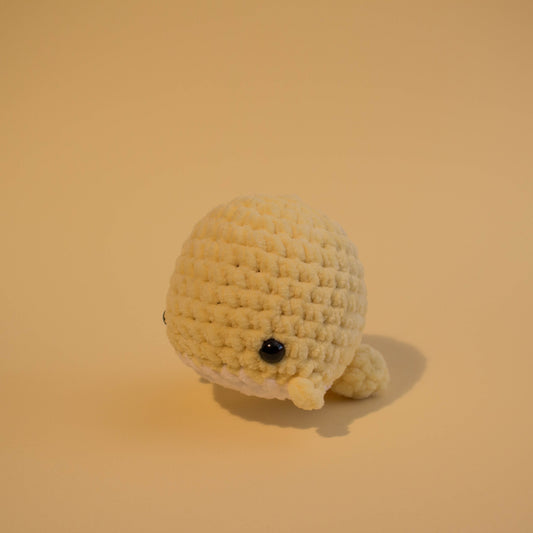 Small Whale Crochet Plushie - Pastel Yellow A