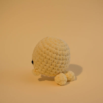 Small Whale Crochet Plushie - Pastel Yellow A