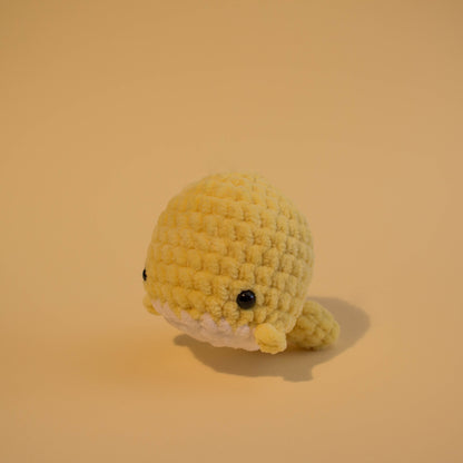 Small Whale Crochet Plushie - Pastel Yellow B