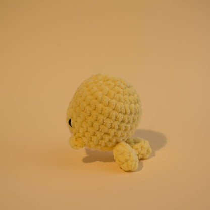 Small Whale Crochet Plushie - Pastel Yellow B